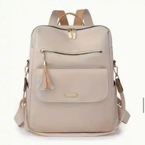 Taupe medium purse backpack